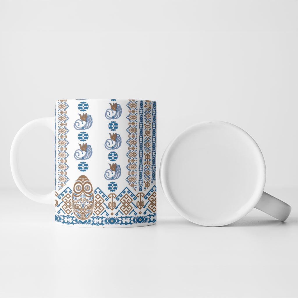 Papua New Guinea Bird Ethnic Ceramic Mug Papuan Batik Inspired Pattern LT9 - Polynesian Pride