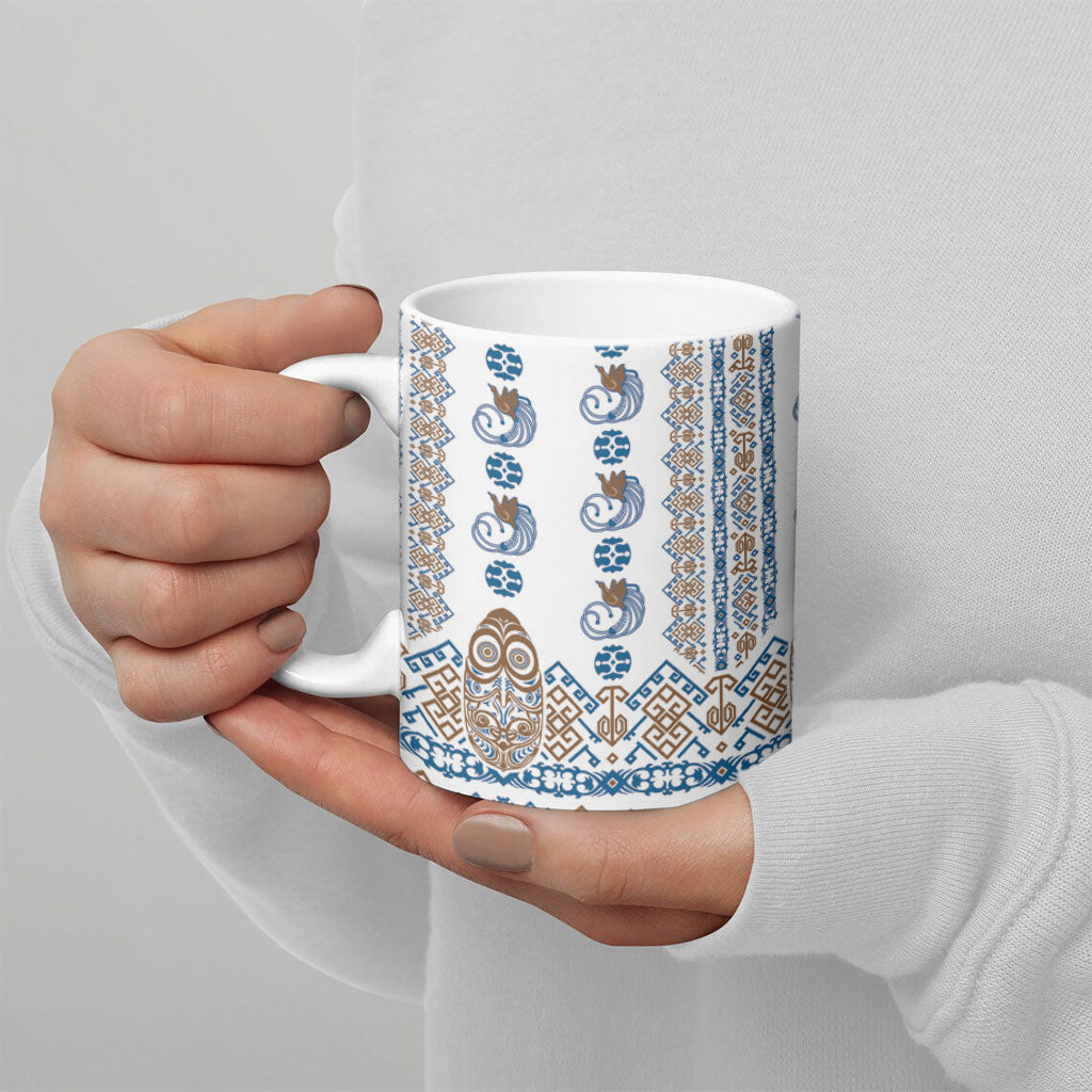 Papua New Guinea Bird Ethnic Ceramic Mug Papuan Batik Inspired Pattern LT9 - Polynesian Pride