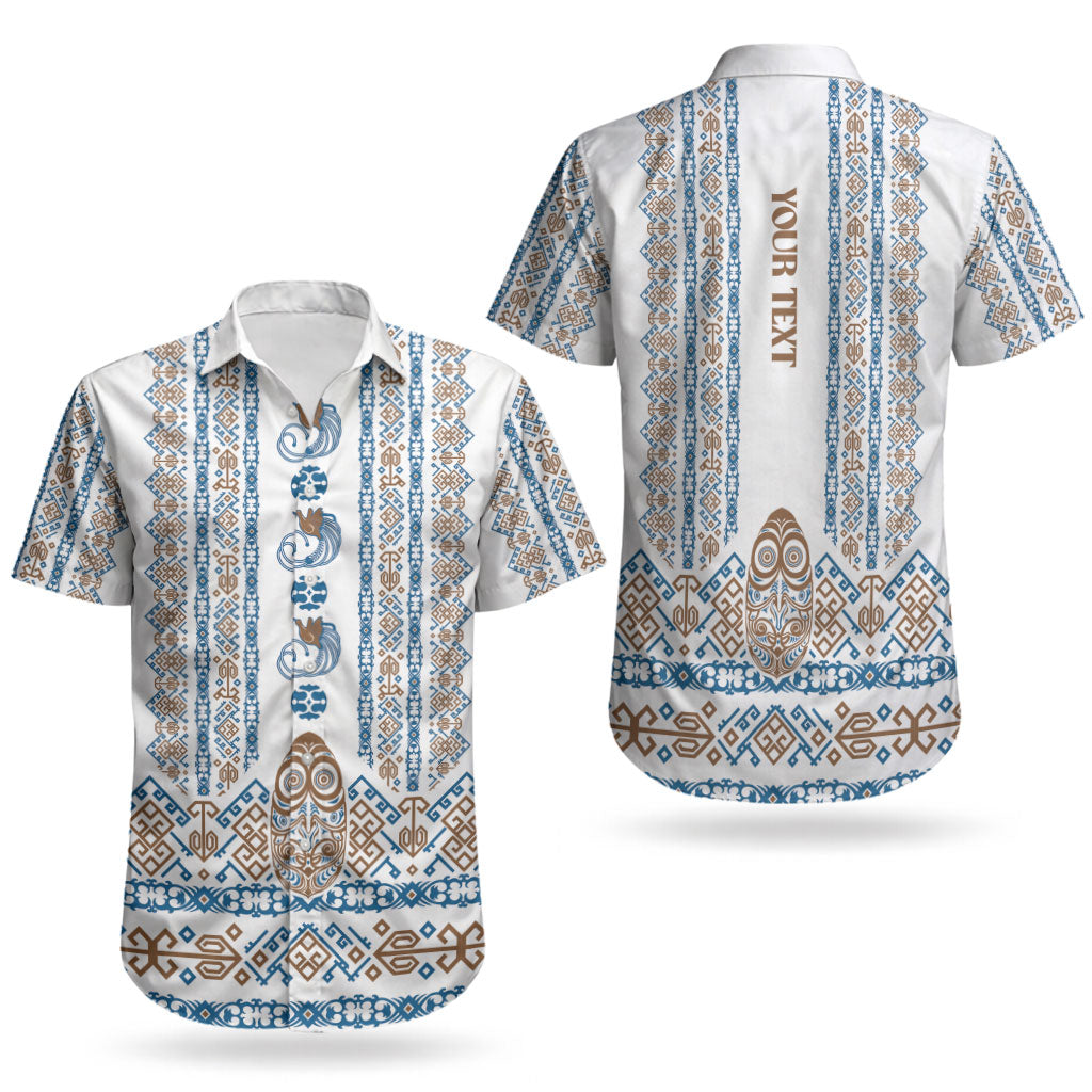 Personalised Papua New Guinea Bird Ethnic Couples Matching Off Shoulder Maxi Dress and Hawaiian Shirt Papuan Batik Inspired Pattern LT9 - Polynesian Pride