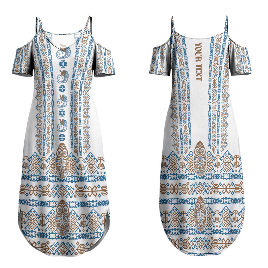 Personalised Papua New Guinea Bird Ethnic Couples Matching Summer Maxi Dress and Hawaiian Shirt Papuan Batik Inspired Pattern LT9 - Polynesian Pride