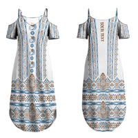 Personalised Papua New Guinea Bird Ethnic Couples Matching Summer Maxi Dress and Hawaiian Shirt Papuan Batik Inspired Pattern LT9 - Polynesian Pride