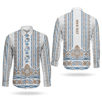 Personalised Papua New Guinea Bird Ethnic Couples Matching Summer Maxi Dress and Long Sleeve Button Shirt Papuan Batik Inspired Pattern LT9 - Polynesian Pride