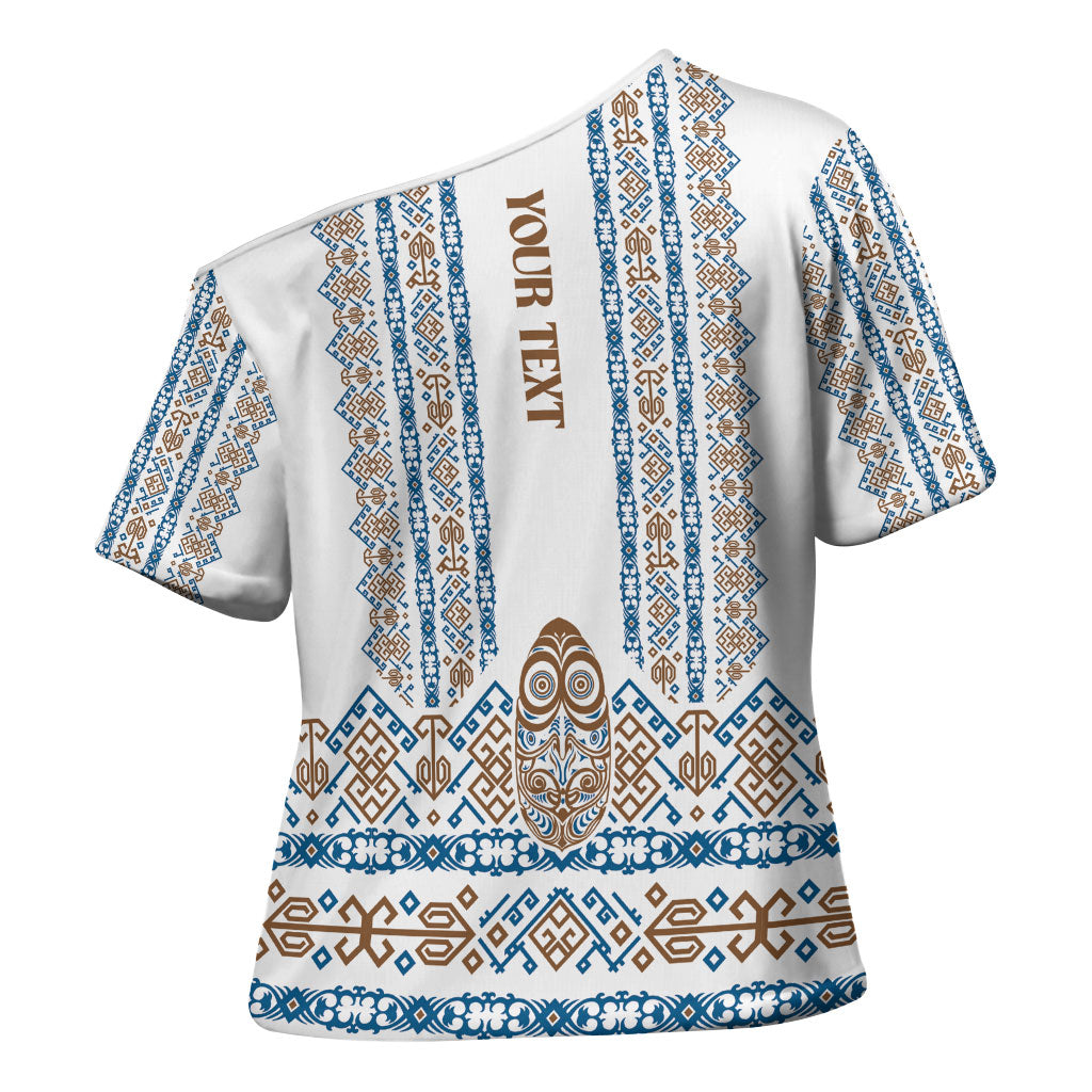 Personalised Papua New Guinea Bird Ethnic Cross Shoulder Shirt Papuan Batik Inspired Pattern LT9 - Polynesian Pride