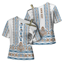 Personalised Papua New Guinea Bird Ethnic Cross Shoulder Shirt Papuan Batik Inspired Pattern LT9 - Polynesian Pride
