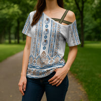 Personalised Papua New Guinea Bird Ethnic Cross Shoulder Shirt Papuan Batik Inspired Pattern LT9 - Polynesian Pride