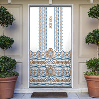 Personalised Papua New Guinea Bird Ethnic Door Cover Papuan Batik Inspired Pattern LT9 White - Polynesian Pride