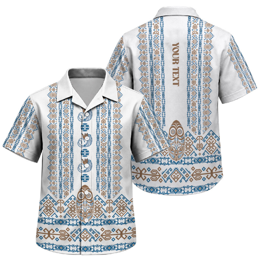 Personalised Papua New Guinea Bird Ethnic Family Matching Puletasi and Hawaiian Shirt Papuan Batik Inspired Pattern LT9 Son's Shirt White - Polynesian Pride