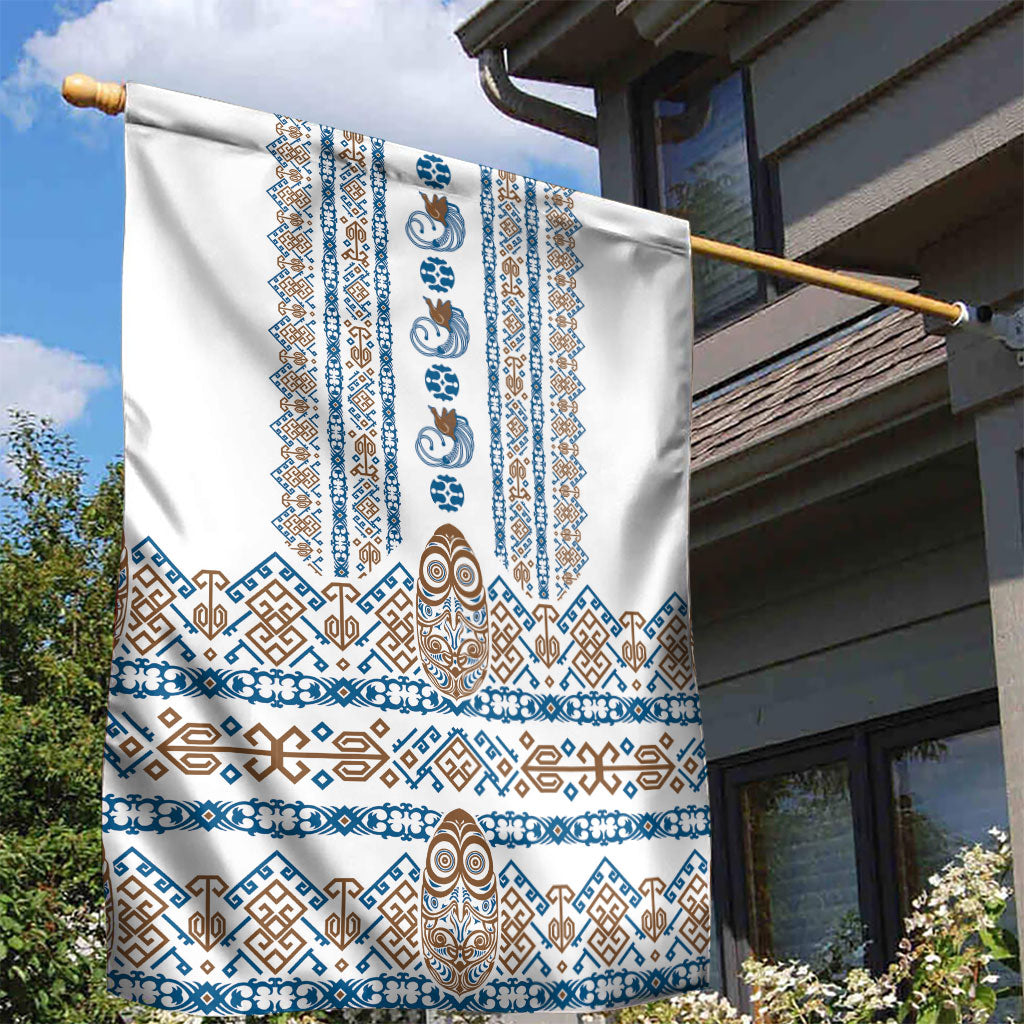 Papua New Guinea Bird Ethnic Garden Flag Papuan Batik Inspired Pattern LT9 - Polynesian Pride