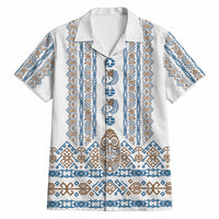 Personalised Papua New Guinea Bird Ethnic Hawaiian Shirt Papuan Batik Inspired Pattern LT9 White - Polynesian Pride