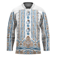 Personalised Papua New Guinea Bird Ethnic Hockey Jersey Papuan Batik Inspired Pattern LT9 Unisex White - Polynesian Pride