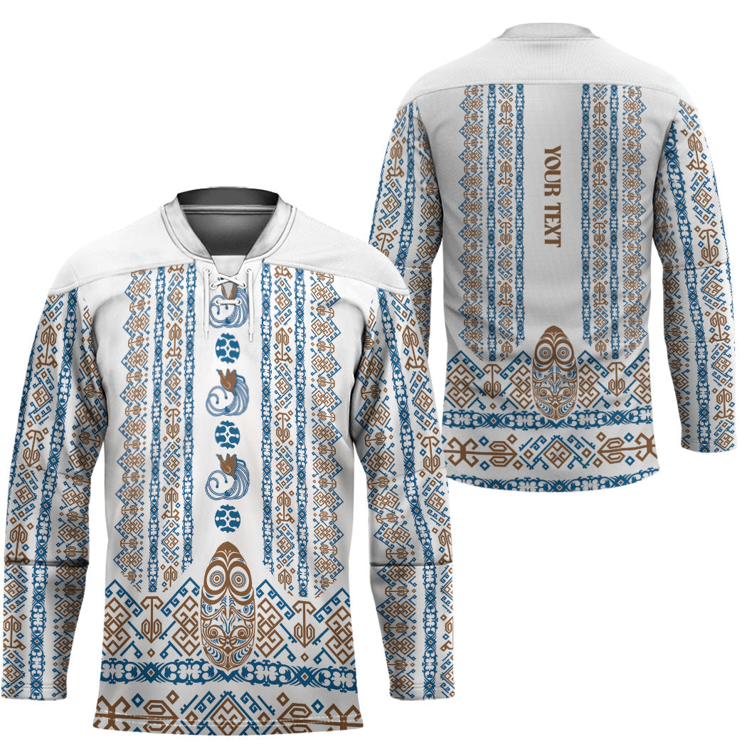 Personalised Papua New Guinea Bird Ethnic Hockey Jersey Papuan Batik Inspired Pattern LT9 - Polynesian Pride