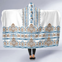 Papua New Guinea Bird Ethnic Hooded Blanket Papuan Batik Inspired Pattern LT9 One Size White - Polynesian Pride