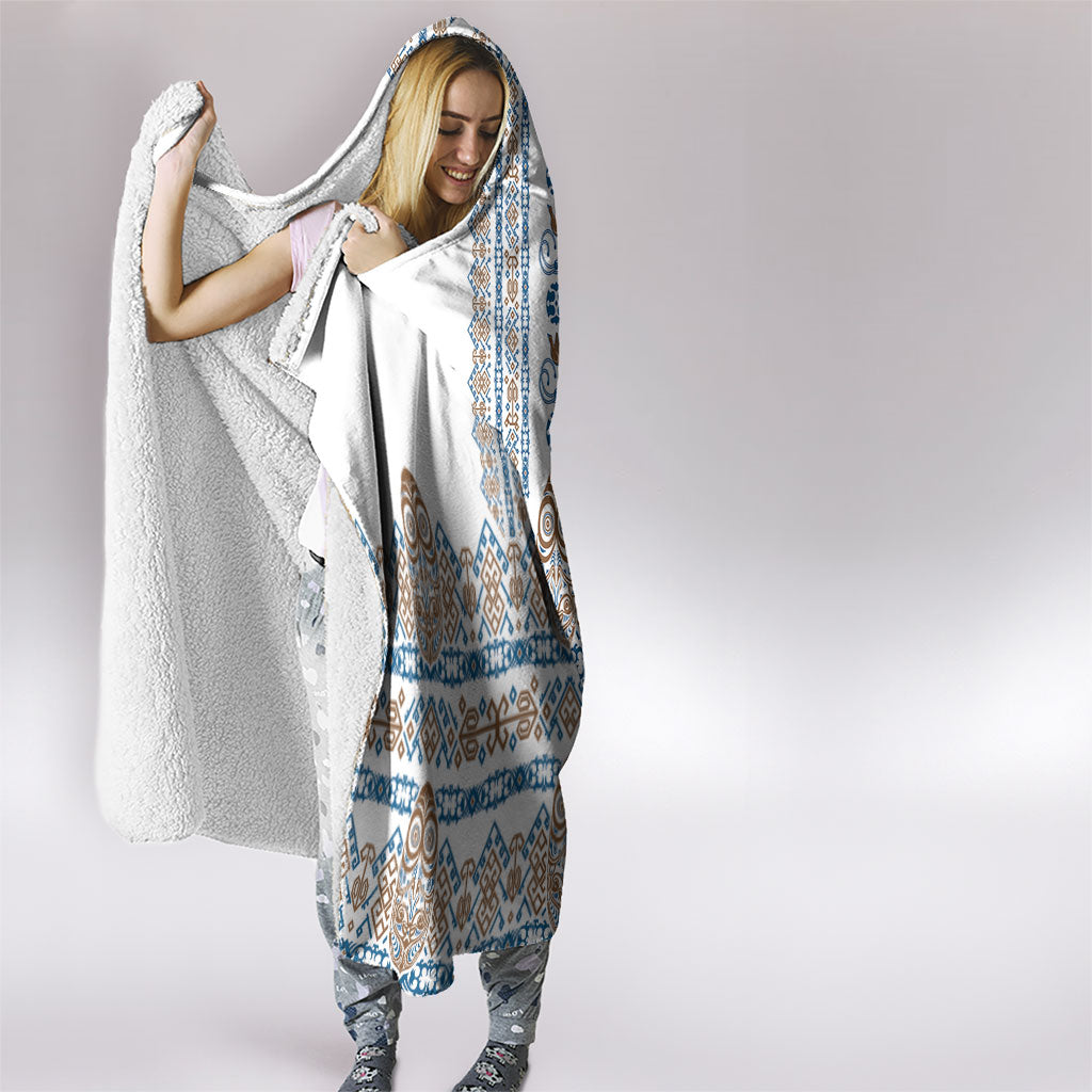 Papua New Guinea Bird Ethnic Hooded Blanket Papuan Batik Inspired Pattern LT9 - Polynesian Pride