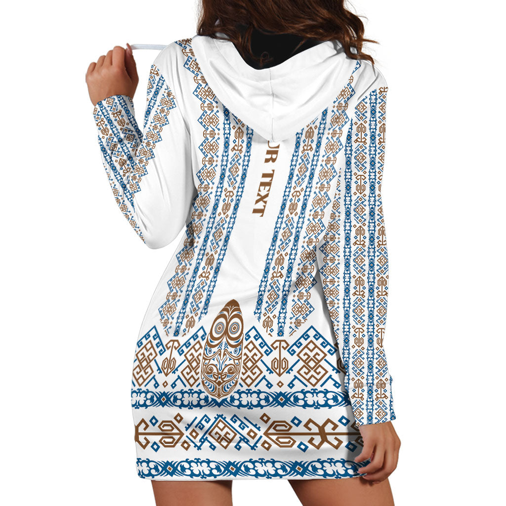 Personalised Papua New Guinea Bird Ethnic Hoodie Dress Papuan Batik Inspired Pattern LT9 - Polynesian Pride