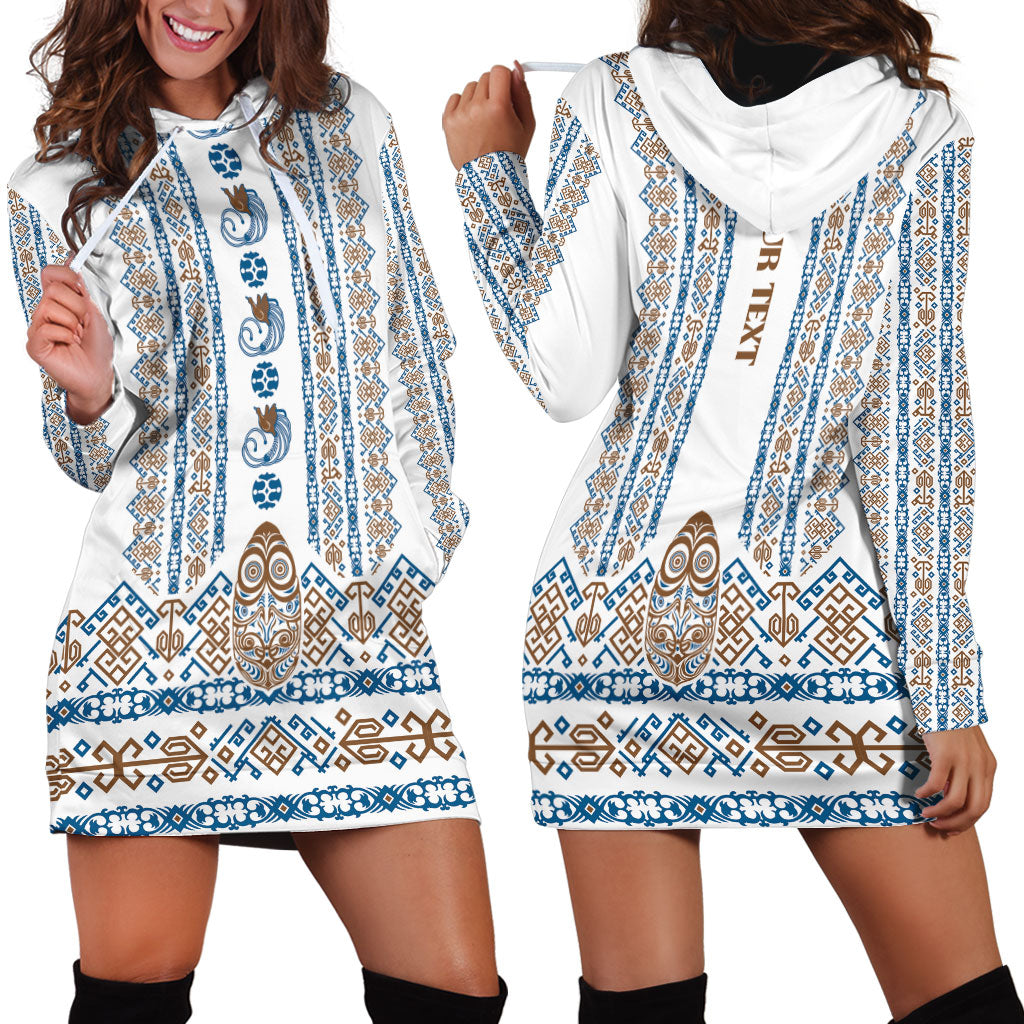 Personalised Papua New Guinea Bird Ethnic Hoodie Dress Papuan Batik Inspired Pattern LT9 - Polynesian Pride