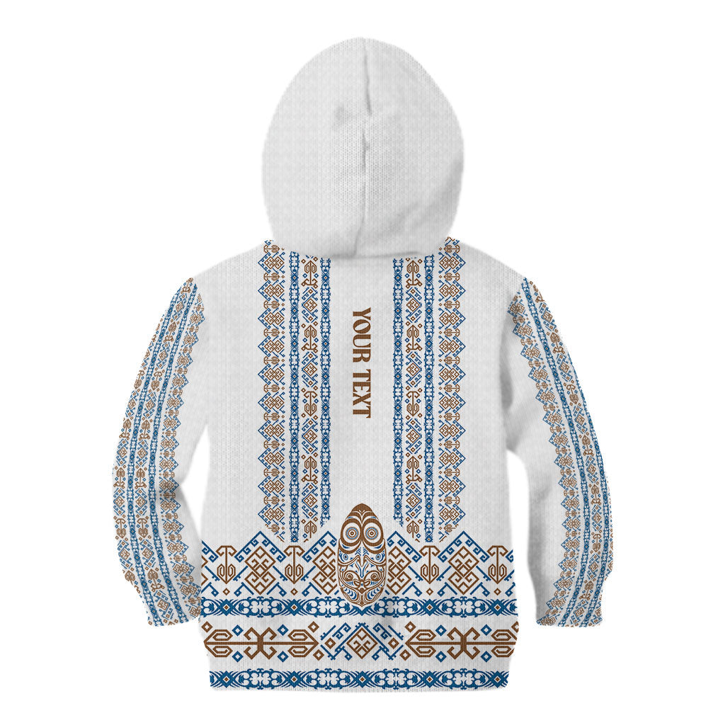 Personalised Papua New Guinea Bird Ethnic Kid Hoodie Papuan Batik Inspired Pattern LT9 - Polynesian Pride