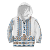 Personalised Papua New Guinea Bird Ethnic Kid Hoodie Papuan Batik Inspired Pattern LT9 Zip Hoodie White - Polynesian Pride