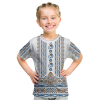 Personalised Papua New Guinea Bird Ethnic Kid T Shirt Papuan Batik Inspired Pattern LT9 White - Polynesian Pride
