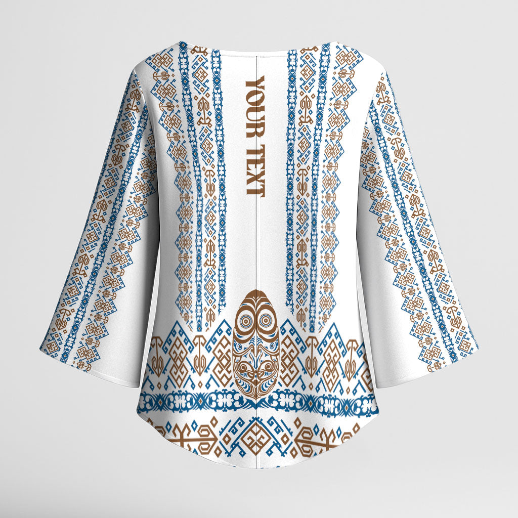Personalised Papua New Guinea Bird Ethnic Kimono Sleeve Blouse Papuan Batik Inspired Pattern LT9 - Polynesian Pride