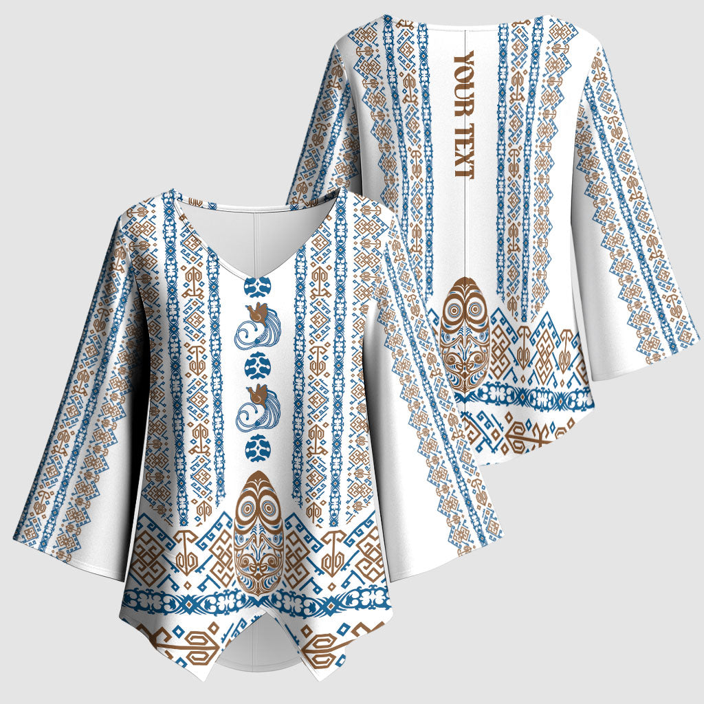 Personalised Papua New Guinea Bird Ethnic Kimono Sleeve Blouse Papuan Batik Inspired Pattern LT9 - Polynesian Pride