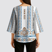Personalised Papua New Guinea Bird Ethnic Kimono Sleeve Blouse Papuan Batik Inspired Pattern LT9 - Polynesian Pride