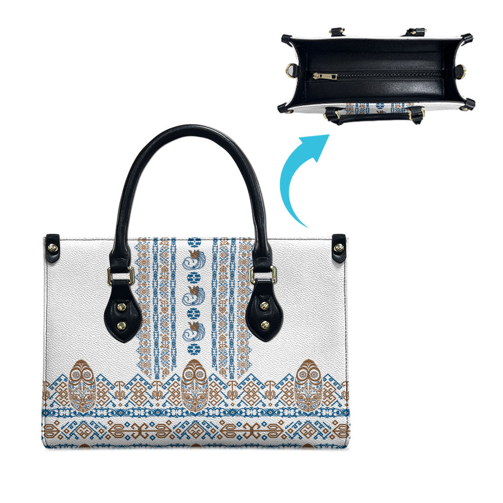 Papua New Guinea Bird Ethnic Leather Bag Papuan Batik Inspired Pattern LT9 - Polynesian Pride