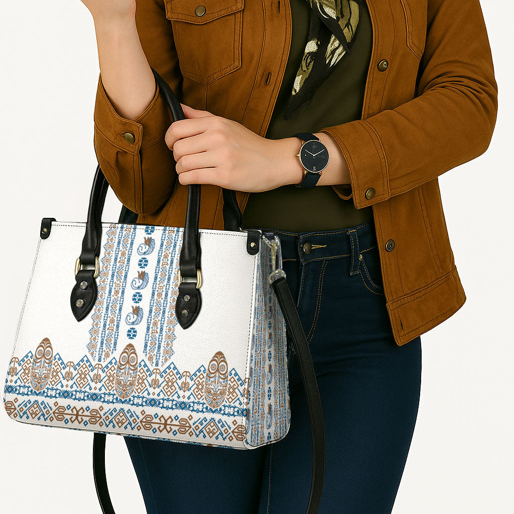 Papua New Guinea Bird Ethnic Leather Bag Papuan Batik Inspired Pattern LT9 - Polynesian Pride