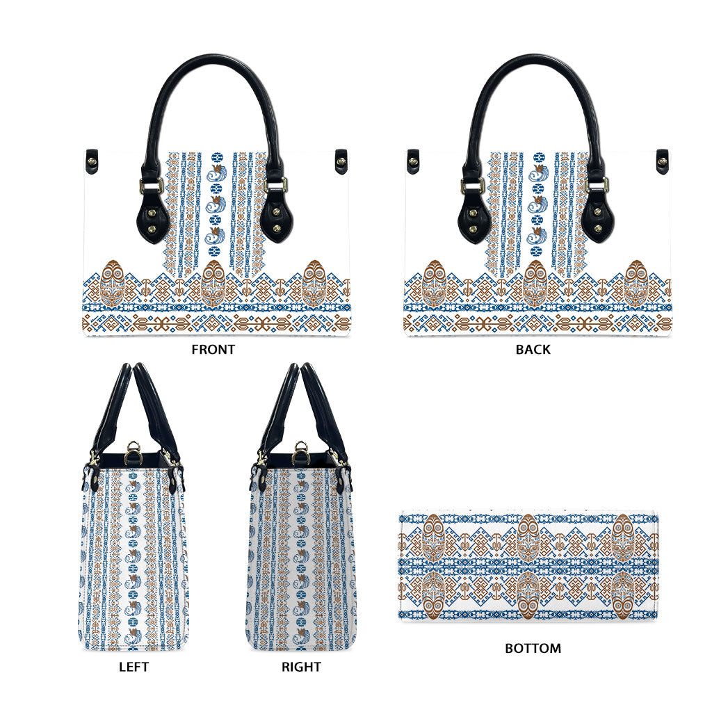 Papua New Guinea Bird Ethnic Leather Bag Papuan Batik Inspired Pattern LT9 - Polynesian Pride
