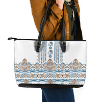 Papua New Guinea Bird Ethnic Leather Tote Bag Papuan Batik Inspired Pattern LT9 - Polynesian Pride
