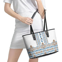 Papua New Guinea Bird Ethnic Leather Tote Bag Papuan Batik Inspired Pattern LT9 - Polynesian Pride
