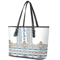 Papua New Guinea Bird Ethnic Leather Tote Bag Papuan Batik Inspired Pattern LT9 - Polynesian Pride