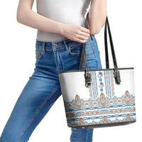 Papua New Guinea Bird Ethnic Leather Tote Bag Papuan Batik Inspired Pattern LT9 - Polynesian Pride