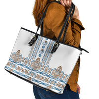 Papua New Guinea Bird Ethnic Leather Tote Bag Papuan Batik Inspired Pattern LT9 - Polynesian Pride