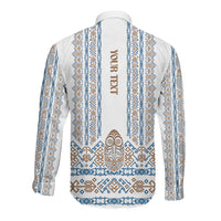 Personalised Papua New Guinea Bird Ethnic Long Sleeve Button Shirt Papuan Batik Inspired Pattern LT9 - Polynesian Pride