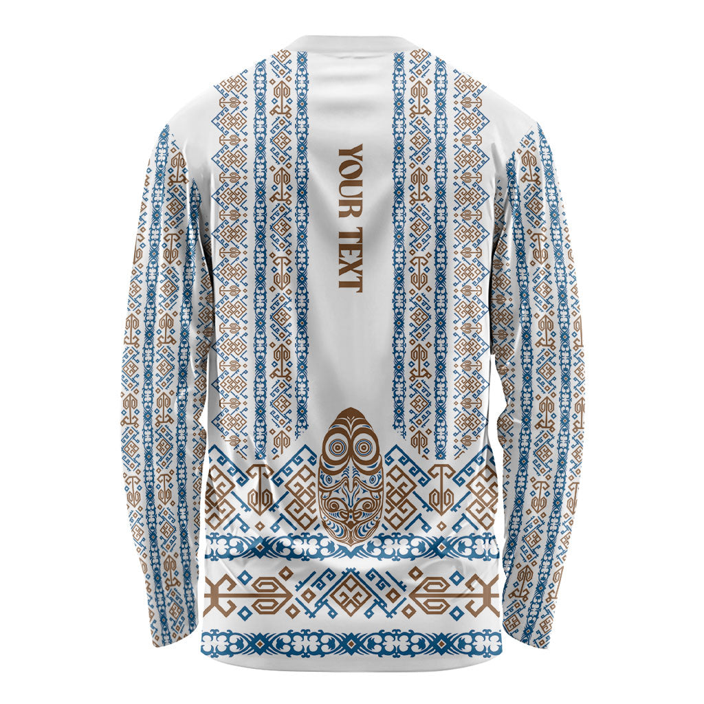 Personalised Papua New Guinea Bird Ethnic Long Sleeve Shirt Papuan Batik Inspired Pattern LT9 - Polynesian Pride