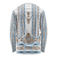 Personalised Papua New Guinea Bird Ethnic Long Sleeve Shirt Papuan Batik Inspired Pattern LT9 - Polynesian Pride