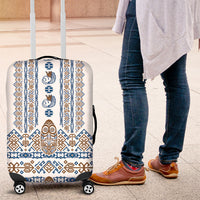 Papua New Guinea Bird Ethnic Luggage Cover Papuan Batik Inspired Pattern LT9 White - Polynesian Pride