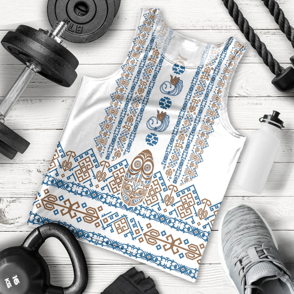 Personalised Papua New Guinea Bird Ethnic Men Tank Top Papuan Batik Inspired Pattern LT9 - Polynesian Pride