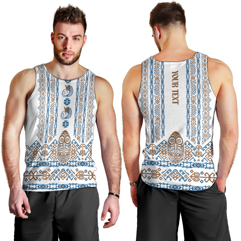 Personalised Papua New Guinea Bird Ethnic Men Tank Top Papuan Batik Inspired Pattern LT9 - Polynesian Pride