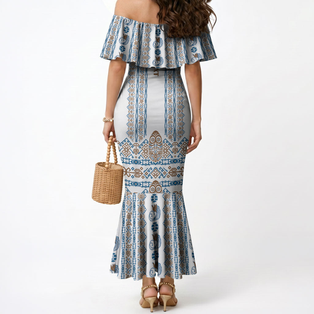 Personalised Papua New Guinea Bird Ethnic Mermaid Dress Papuan Batik Inspired Pattern LT9 - Polynesian Pride