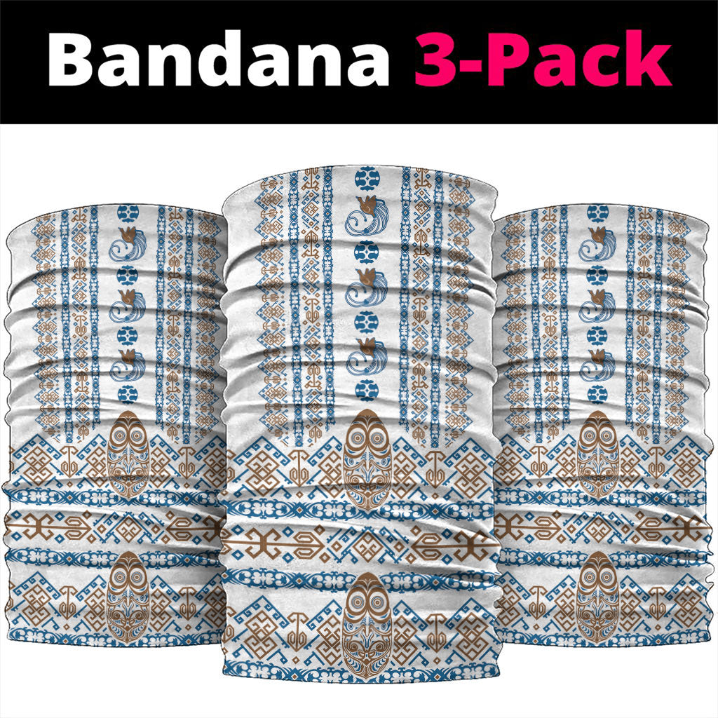 Papua New Guinea Bird Ethnic Neck Gaiter Papuan Batik Inspired Pattern LT9 package One Size: 25*50cm White - Polynesian Pride