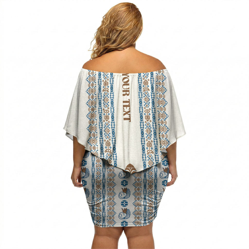 Personalised Papua New Guinea Bird Ethnic Off Shoulder Short Dress Papuan Batik Inspired Pattern LT9 - Polynesian Pride