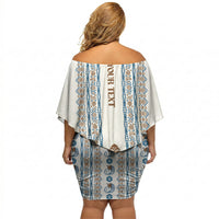 Personalised Papua New Guinea Bird Ethnic Off Shoulder Short Dress Papuan Batik Inspired Pattern LT9 - Polynesian Pride