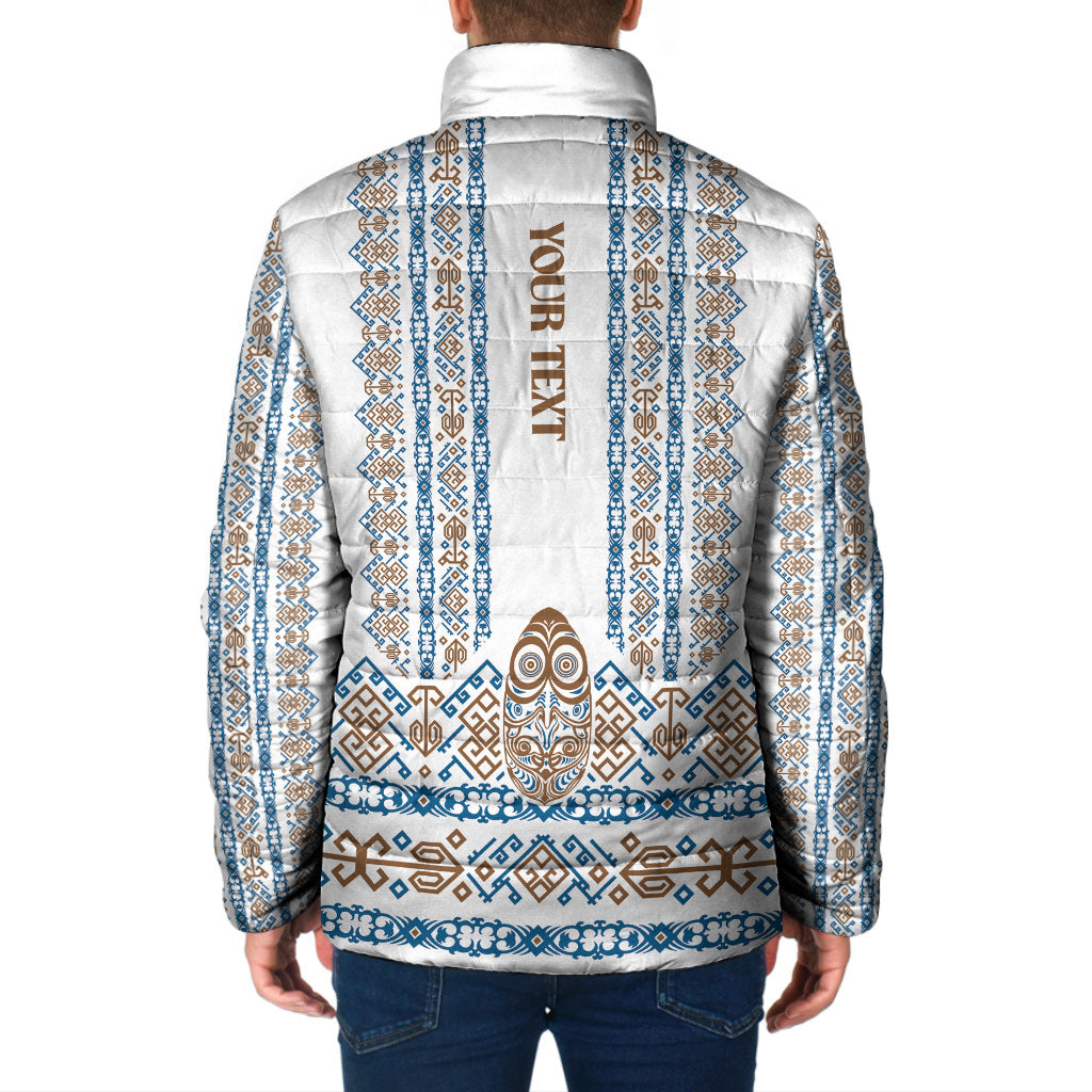 Personalised Papua New Guinea Bird Ethnic Padded Jacket Papuan Batik Inspired Pattern LT9 - Polynesian Pride