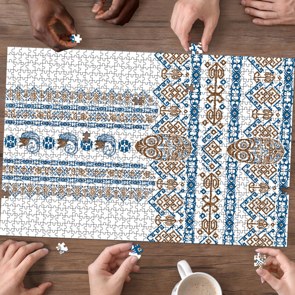 Papua New Guinea Bird Ethnic Puzzle Papuan Batik Inspired Pattern LT9 - Polynesian Pride