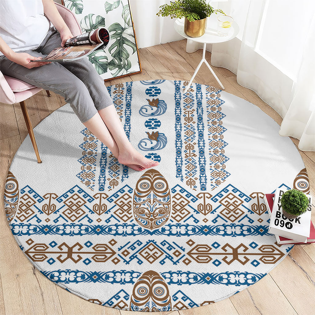 Papua New Guinea Bird Ethnic Round Carpet Papuan Batik Inspired Pattern LT9 - Polynesian Pride