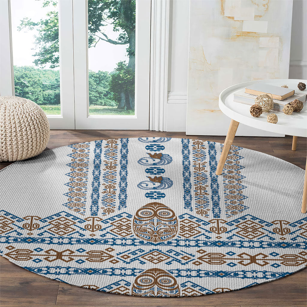 Papua New Guinea Bird Ethnic Round Carpet Papuan Batik Inspired Pattern LT9 - Polynesian Pride