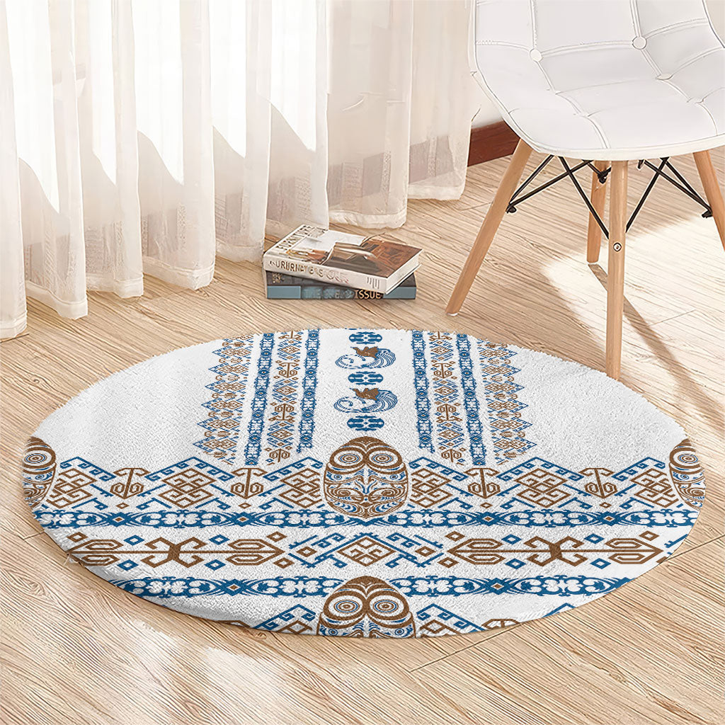 Papua New Guinea Bird Ethnic Round Carpet Papuan Batik Inspired Pattern LT9 - Polynesian Pride