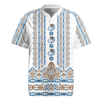 Personalised Papua New Guinea Bird Ethnic Rugby Jersey Papuan Batik Inspired Pattern LT9 White - Polynesian Pride