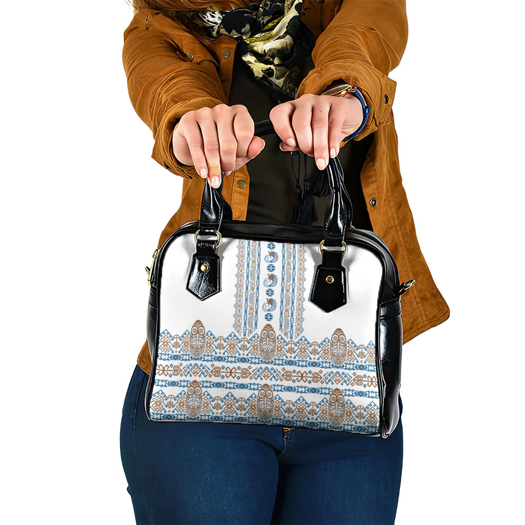 Papua New Guinea Bird Ethnic Shoulder Handbag Papuan Batik Inspired Pattern LT9 One Size White - Polynesian Pride